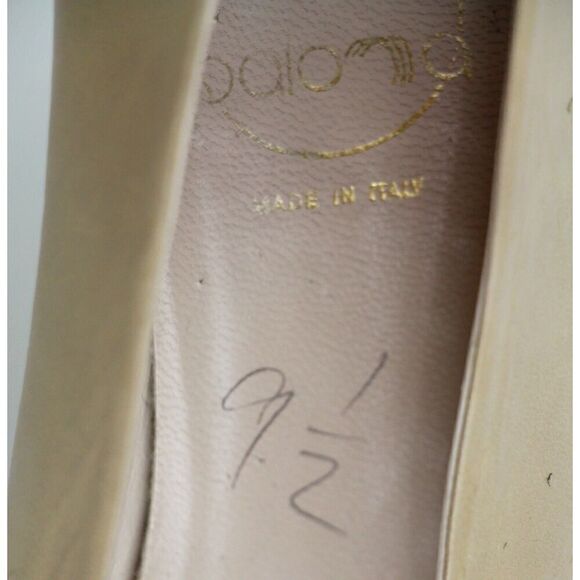 VTG Paloma ITALY BEIGE REAL LEATHER LOW HEEL POINTED CLASSIC PUMP SHOES Sz 9.5 - Picture 8 of 12